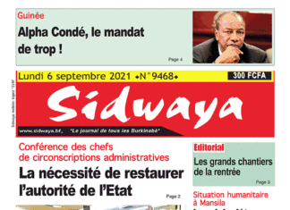 Une sidwaya du 06-09-2021