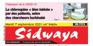 Une Sidwaya du 07/09/2021