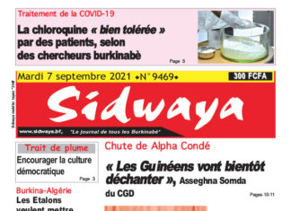 Une Sidwaya du 07/09/2021