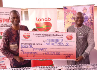 La LONAB offre une enveloppe de 100 millions F CFA au FESPACO