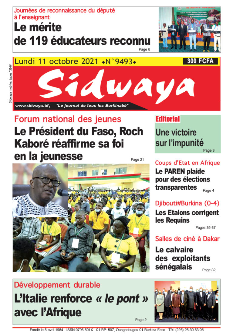 Une du 11/10/2021