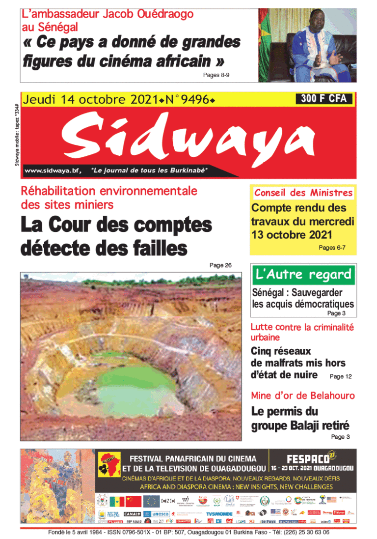 Une Sidwaya du 14-10-2021
