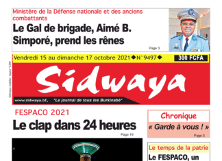 Une sidwaya du 15 au 17-10-2021
