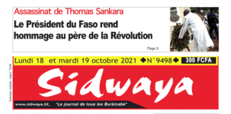 Une Sidwaya du 18 et 19-10-2021