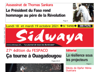 Une Sidwaya du 18 et 19-10-2021