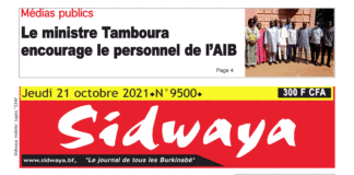 Une Sidwaya du 21-10-2021
