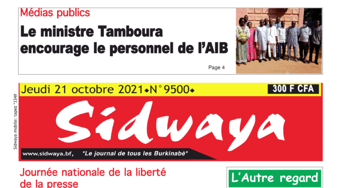 Une Sidwaya du 21-10-2021