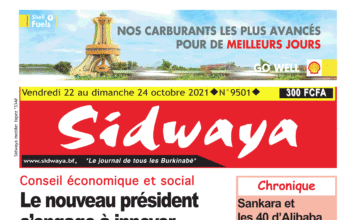 Une Sidwaya du 22 au 24-10-2021