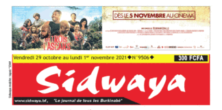 Une Sidwaya du 29 octobre au 01 novembre 2021