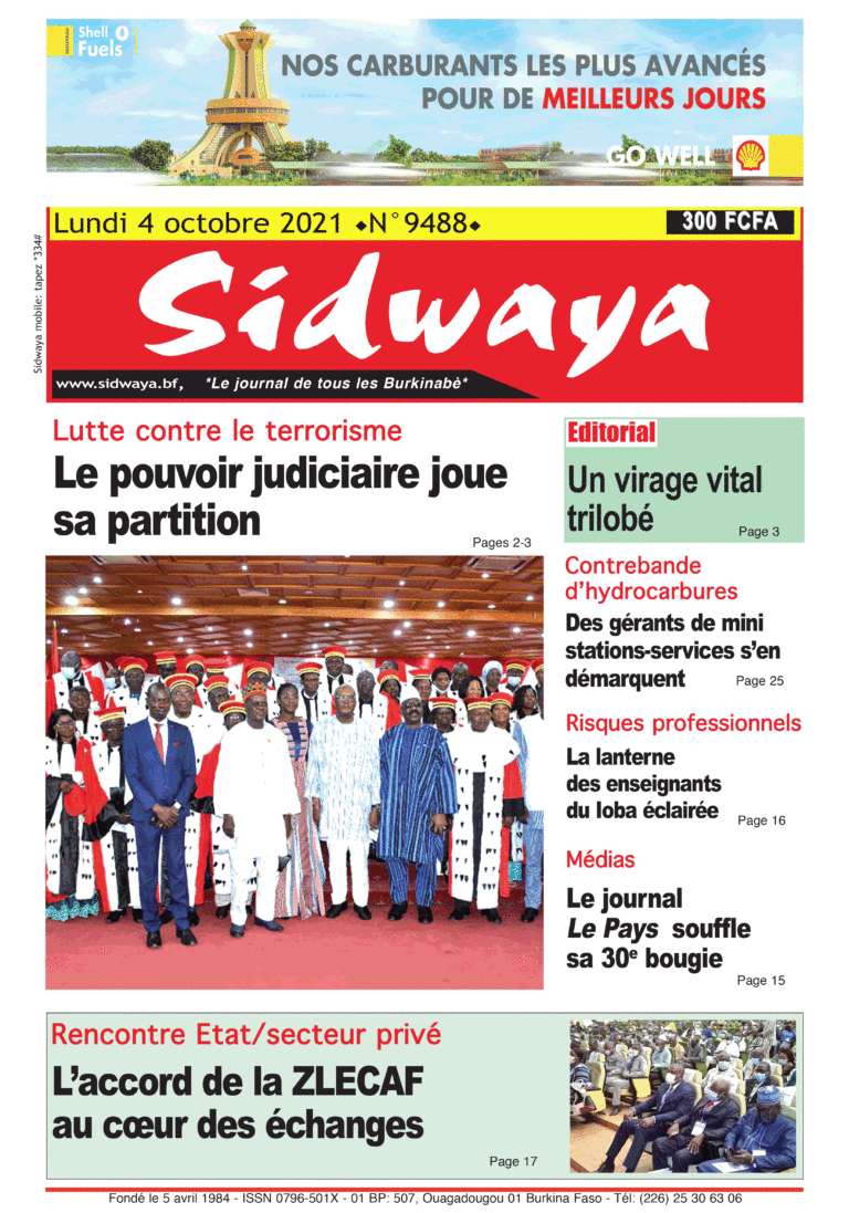 Une Sidwaya du 04-10-2021