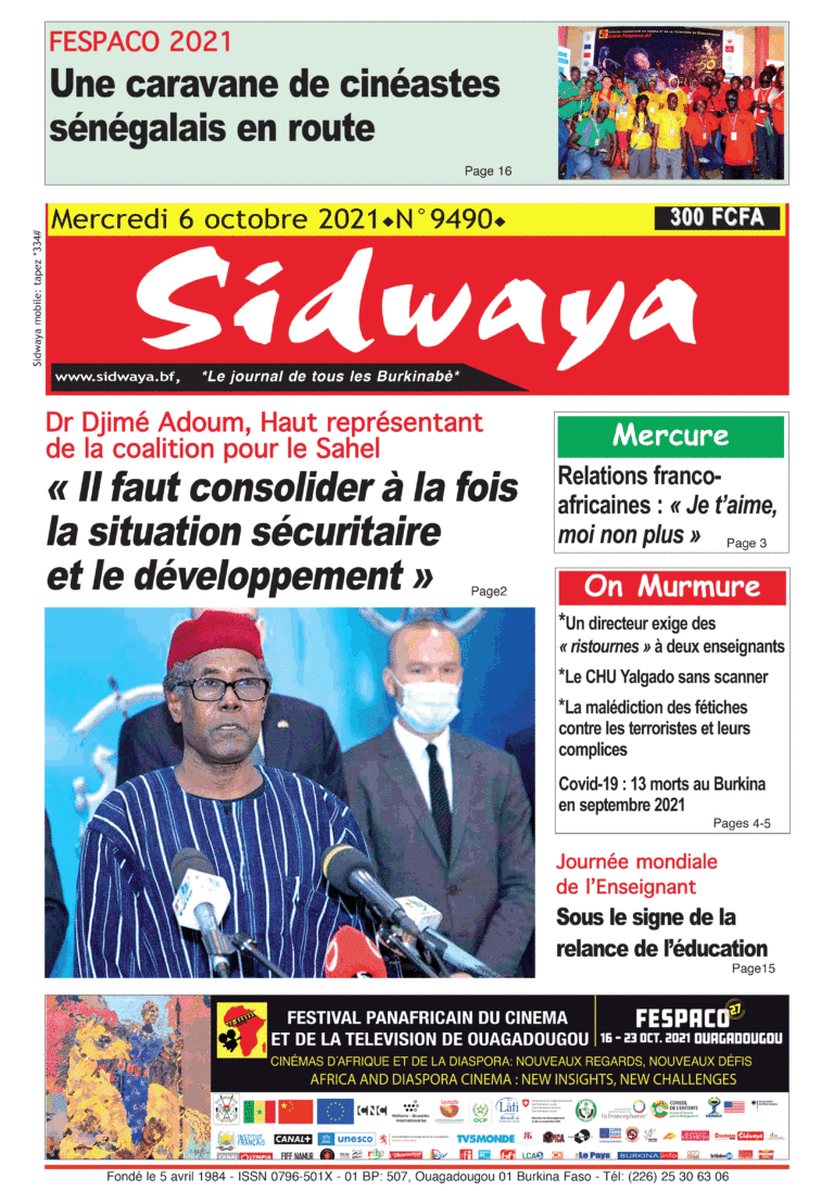 Une Sidwaya du 06-10-2021