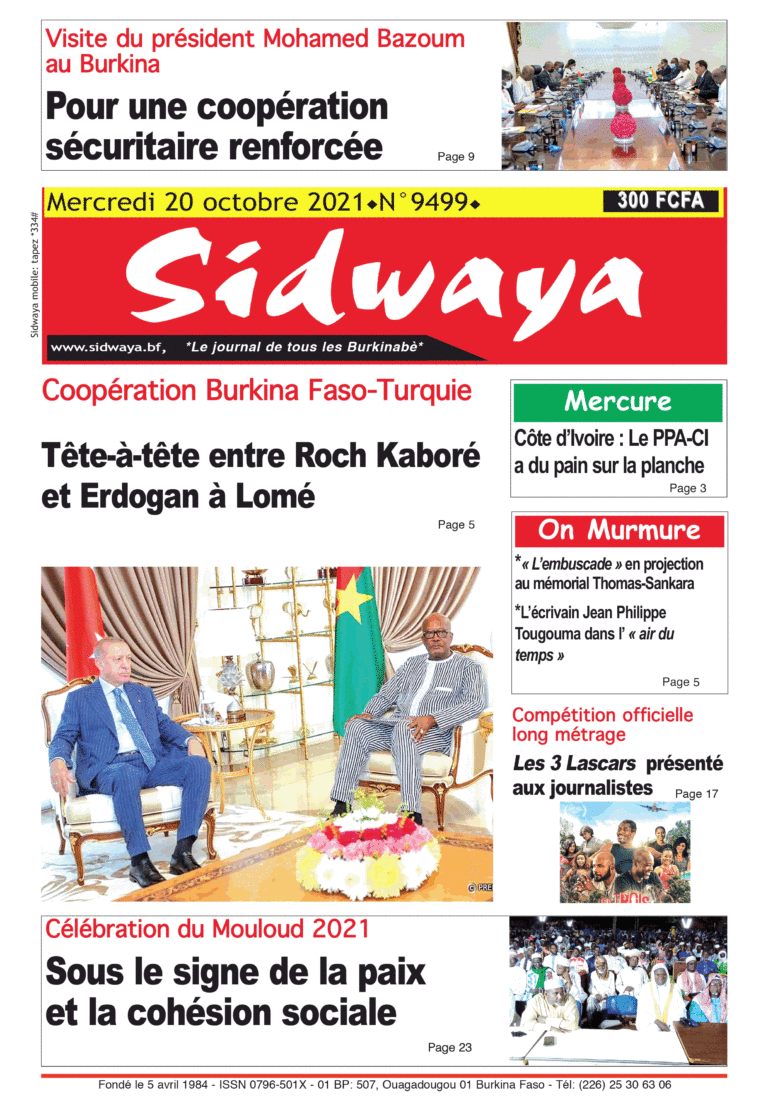 Une Sidwaya du 20-10-2021
