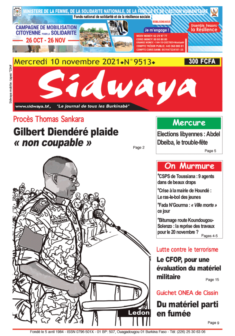 Une Sidwaya du 10-11-2021