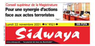 Une Sidwaya du 22-11-2021