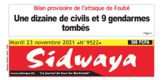 Une du 23/11/2021