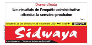 Une Sidwaya du 26 au 28-11-2021