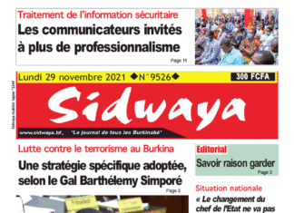 Une Sidwaya du 29-11-2021