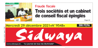 Une Sidwaya du 29-12-2021