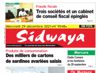 Une Sidwaya du 29-12-2021