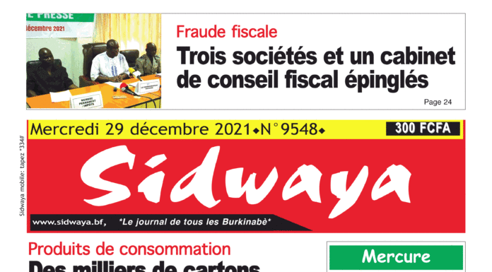 Une Sidwaya du 29-12-2021