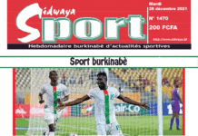 Une Sidwaya Sport du 28-12-2021
