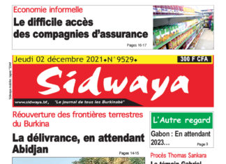 Une du Sidwaya du 2/12/2021