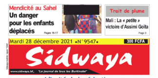 Une Sidwaya du 28-12-2021