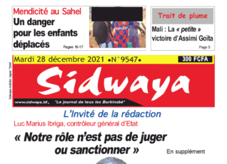 Une Sidwaya du 28-12-2021