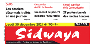 Une Sidwaya du 30-12-2021
