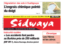 Une Sidwaya du 31-12-2021