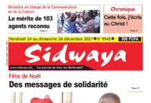 Une Sidwaya du 24 au 26-12-2021