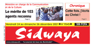 Une Sidwaya du 24 au 26-12-2021