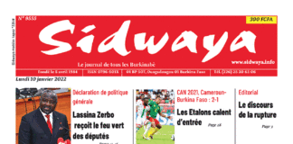 Une Sidwaya du 10-01-2022