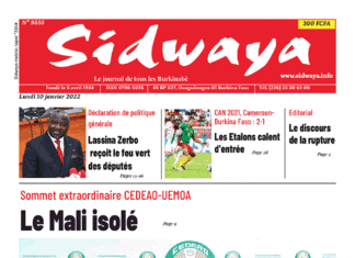 Une Sidwaya du 10-01-2022
