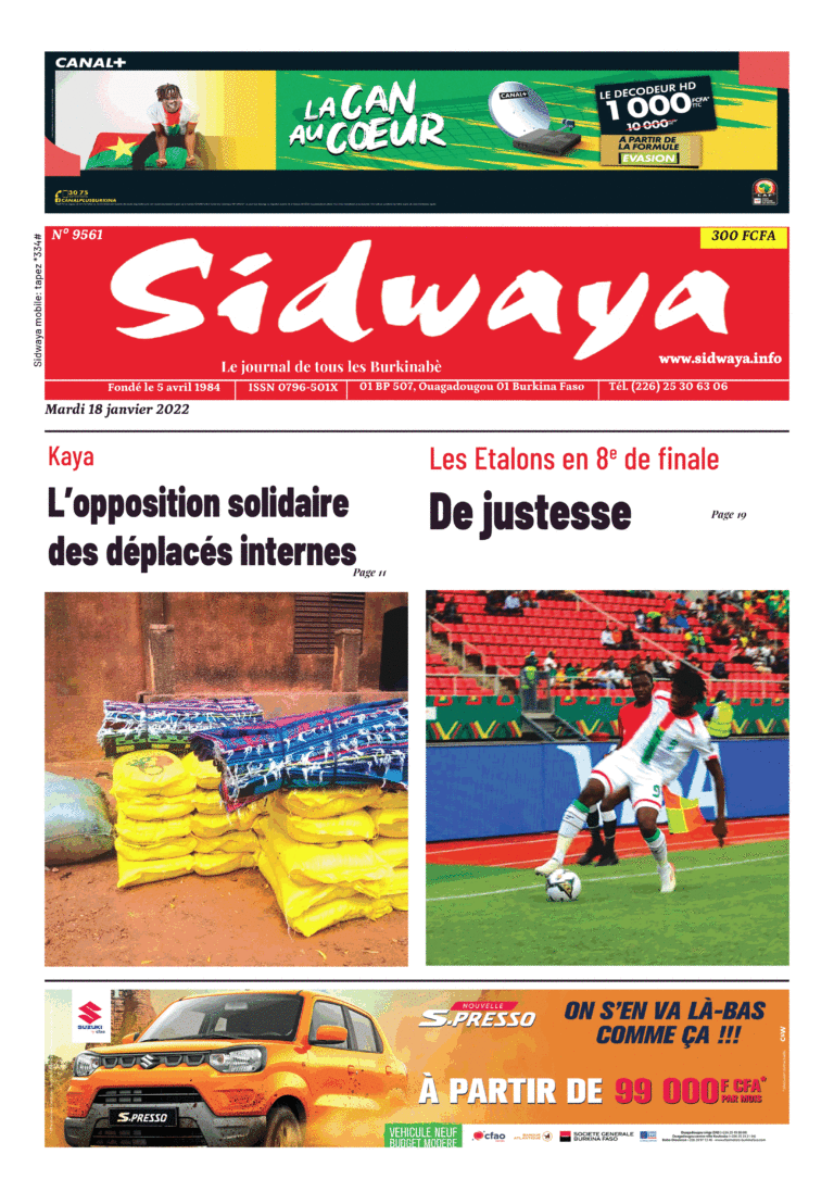 Une Sidwaya du 18-01-2022