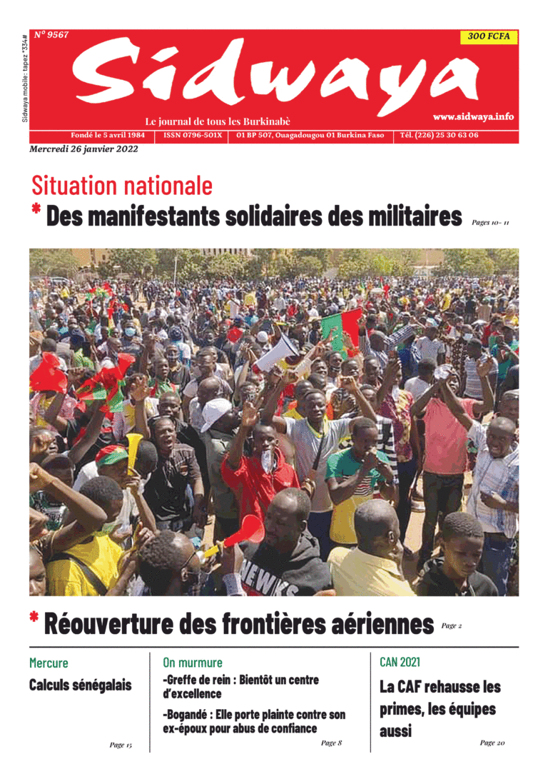 Une Sidwaya du 26-01-2022