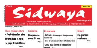 Une Sidwaya du 5/01/2022