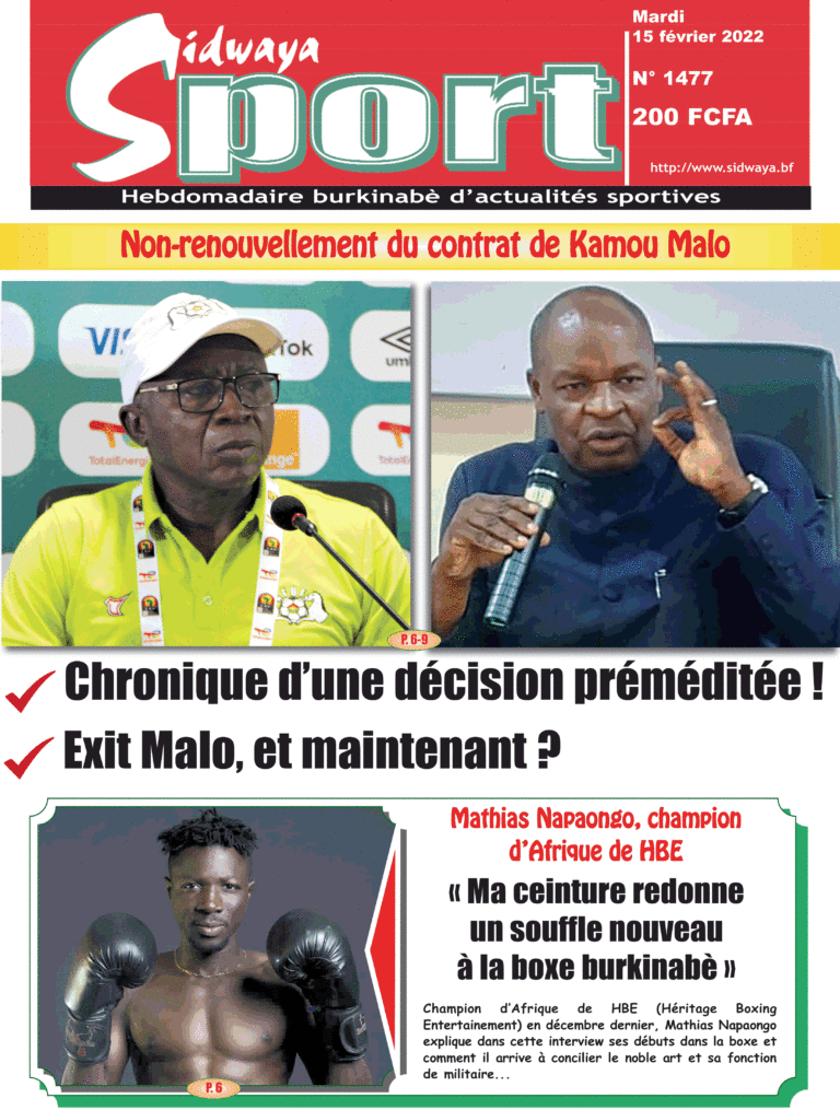 Une Sidwaya Sport du 15-02-2022