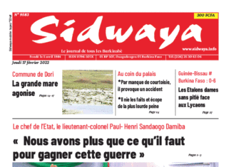 Une Sidwaya du 17-2022