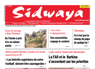 Une Sidwaya du 18 au 20-02-2022