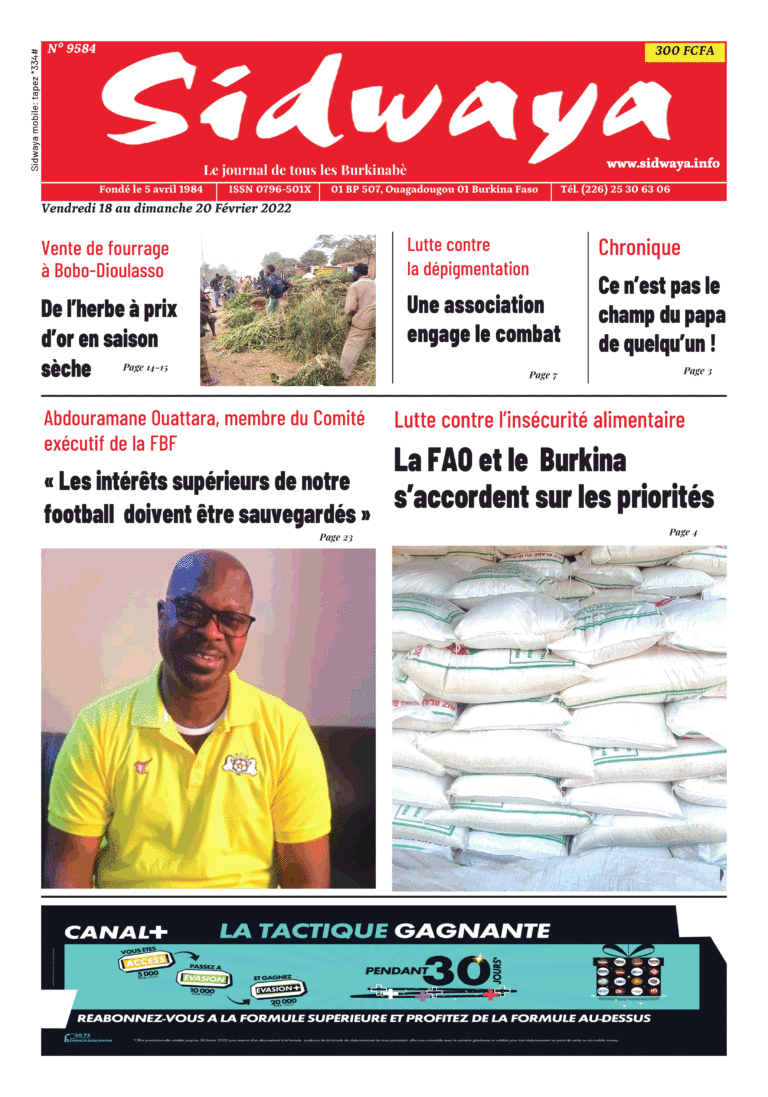 Une Sidwaya du 18 au 20-02-2022