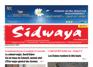 Une Sidwaya du 03-02-2022
