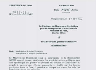 Le MPSR à la recherche de trois cadres par ministère pour consultation