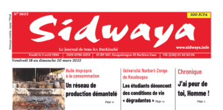 Une Sidwaya du 18 au 20-03-2022