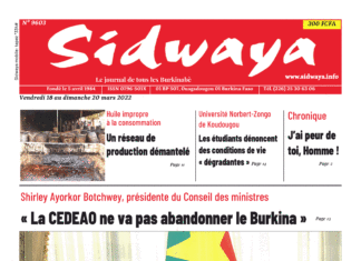 Une Sidwaya du 18 au 20-03-2022