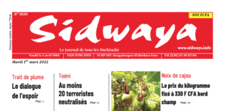Une Sidwaya du 01-03-2022