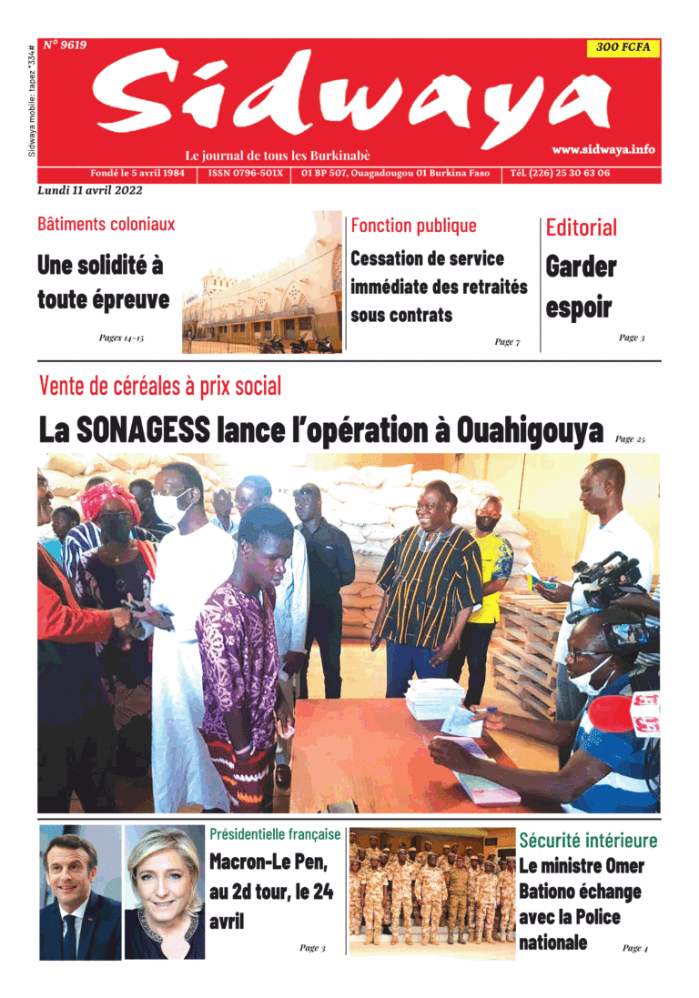 Une Sidwaya du 11-04-2022