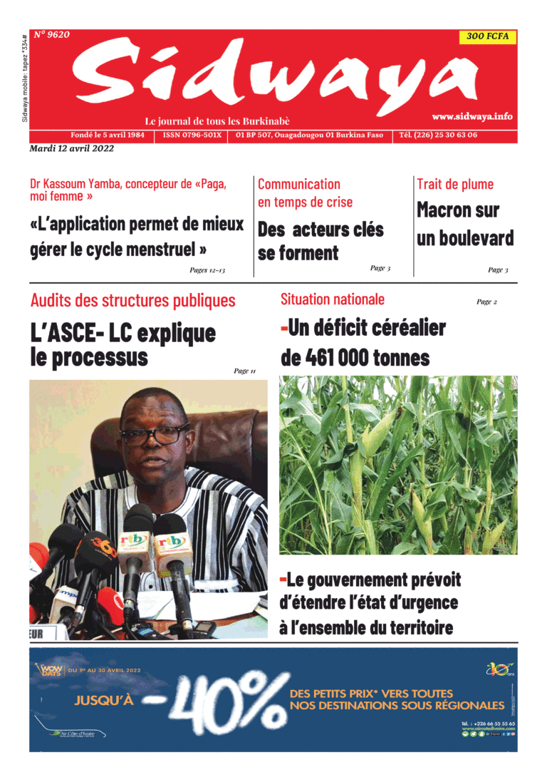 Une Sidwaya du 12-04-2022