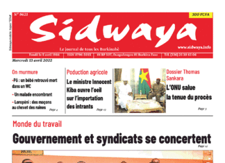 Une Sidwaya du 13-04-2022