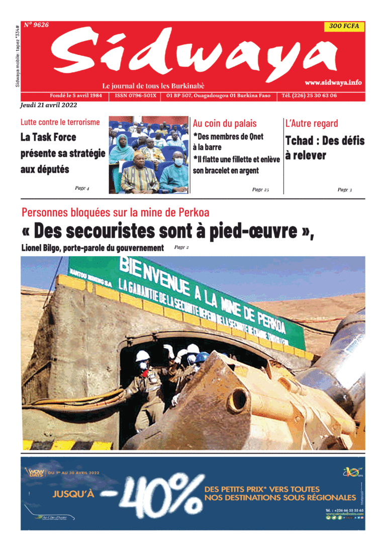 Une Sidwaya du 21-04-2022